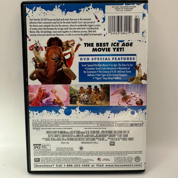Ice Age Collision Course DVD Movie Blue Sky Studios Family Animation Comedy - Picture 2 of 3